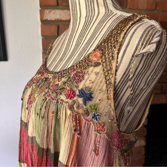 Sportmax Defile Plaid Beaded Sleeveless Mini Dress Sz 10 US - Picture 8 of 14